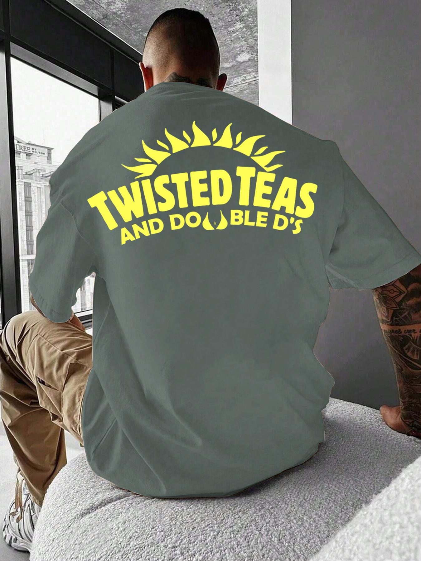 Unisex Men's Letter & Sun Print Drop Shoulder Crew Neck Tee, Loose Street Fashion Casual Soft Comfy Short Sleeve Round Neck T-Shirt for Summer, Menswear, Men's top for Daily Wear, Casual Comfy Streetwear, Casual Style Tee