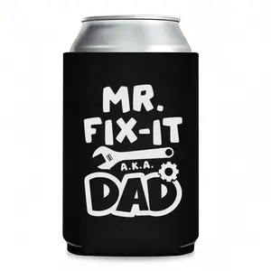 "Mr. Fix-It A.K.A. Dad" Insulated Can Cooler Koozie | Thermocooler for 12 oz Cans | Funny Father's Day Gift for Handyman Dads, BBQ Party Favors, White Elephant & Birthday Surprises
