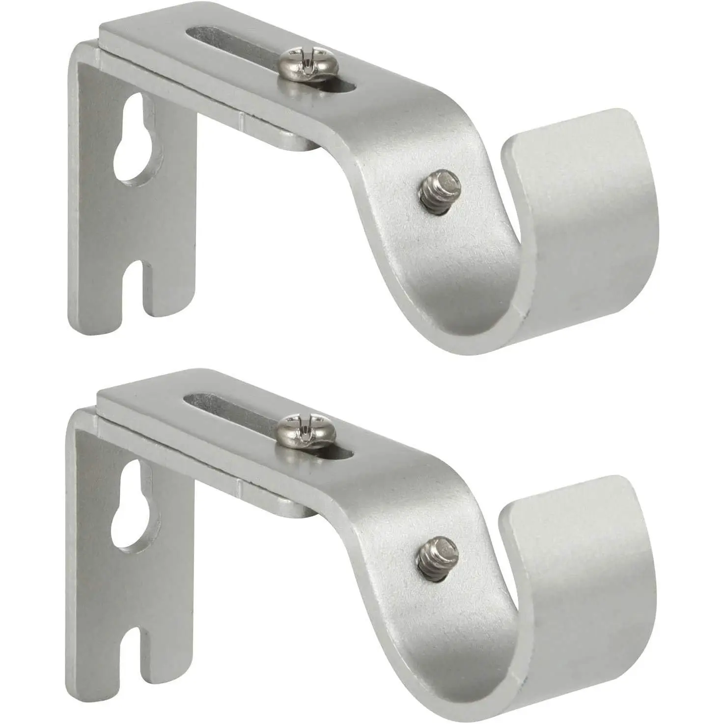 Heavy Duty Adjustable Curtain Rod Brackets - Holders for 3/4 or 5/8 Inch Rod, (2 PCS, )