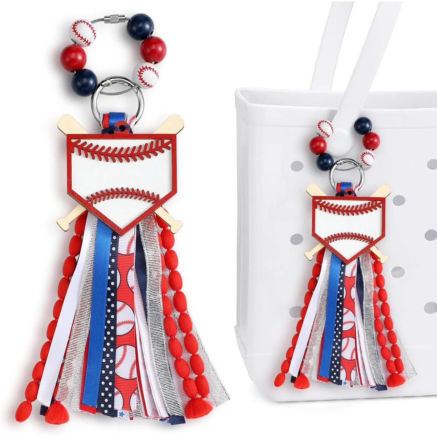 Baseball Bag Tassel Charms for Women Personalized Mom Bag Sports Tassel Charm for Backpack Keychain Mother Gifts