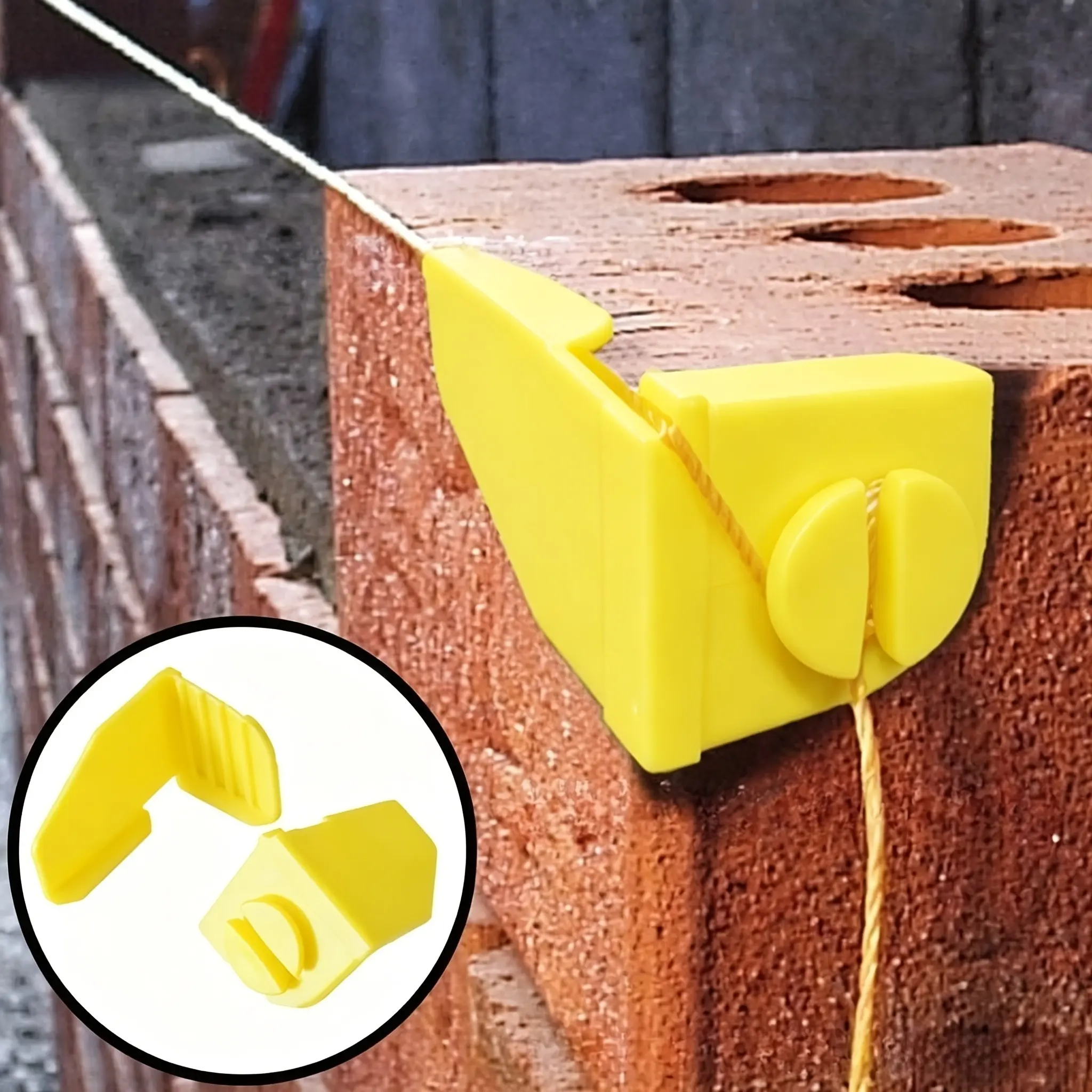 4-Piece Building Line Anchor Corner Bracket, Plastic Masonry Tool, Brick Laying Tool, Auxiliary Tool for Fixing Lines on Bricks