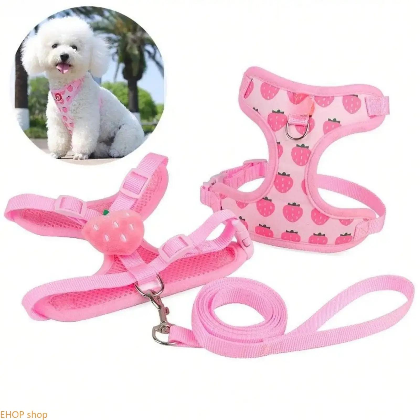 Small Pet Mesh Vest Harness Leash Set Adjustable No-Choke Escape Proof Lightweight Walking Accessory For Outdoor Daily Strolls