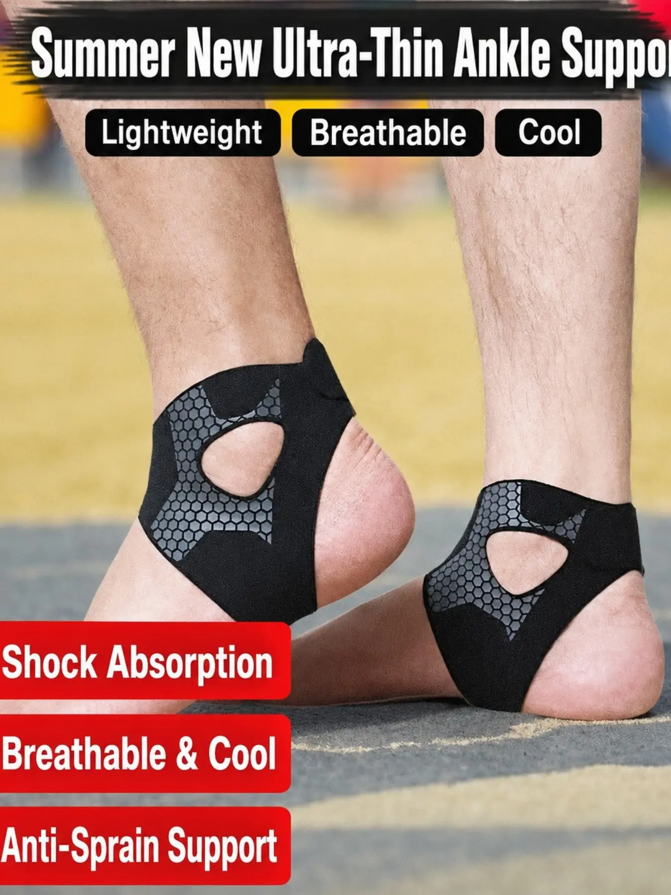 Adjustable Breathable Ankle Brace, Honeycomb Sport Support Strap, Anti-Sprain Foot Wrap, Ideal for Running, Hiking, Cycling, Gifts