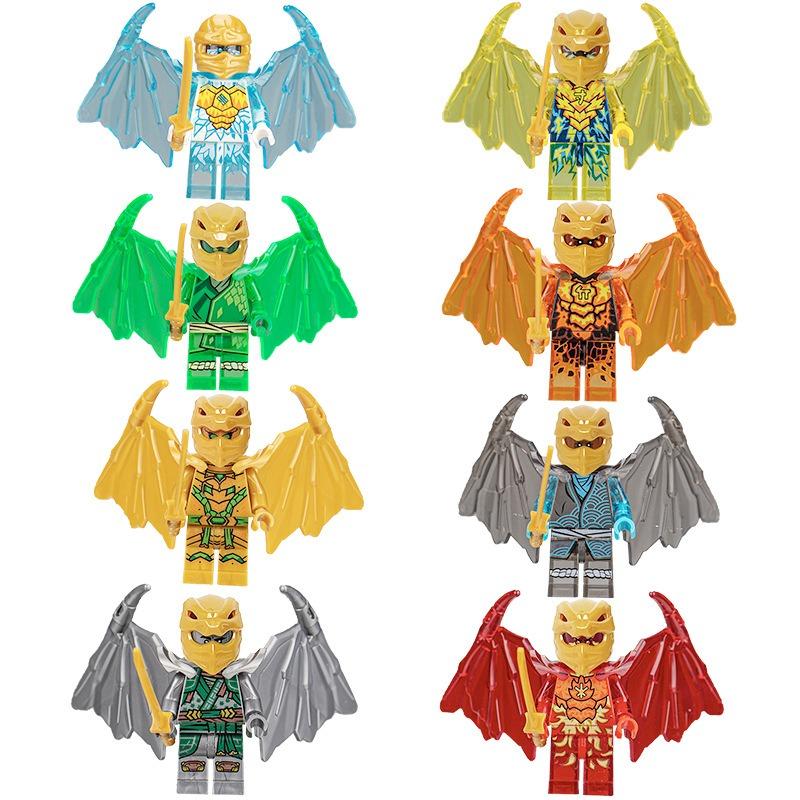 Building blocks gold ninja humanoid dolls educational splicing toys mini characters children's birthday gifts cartoon characterspopular popular