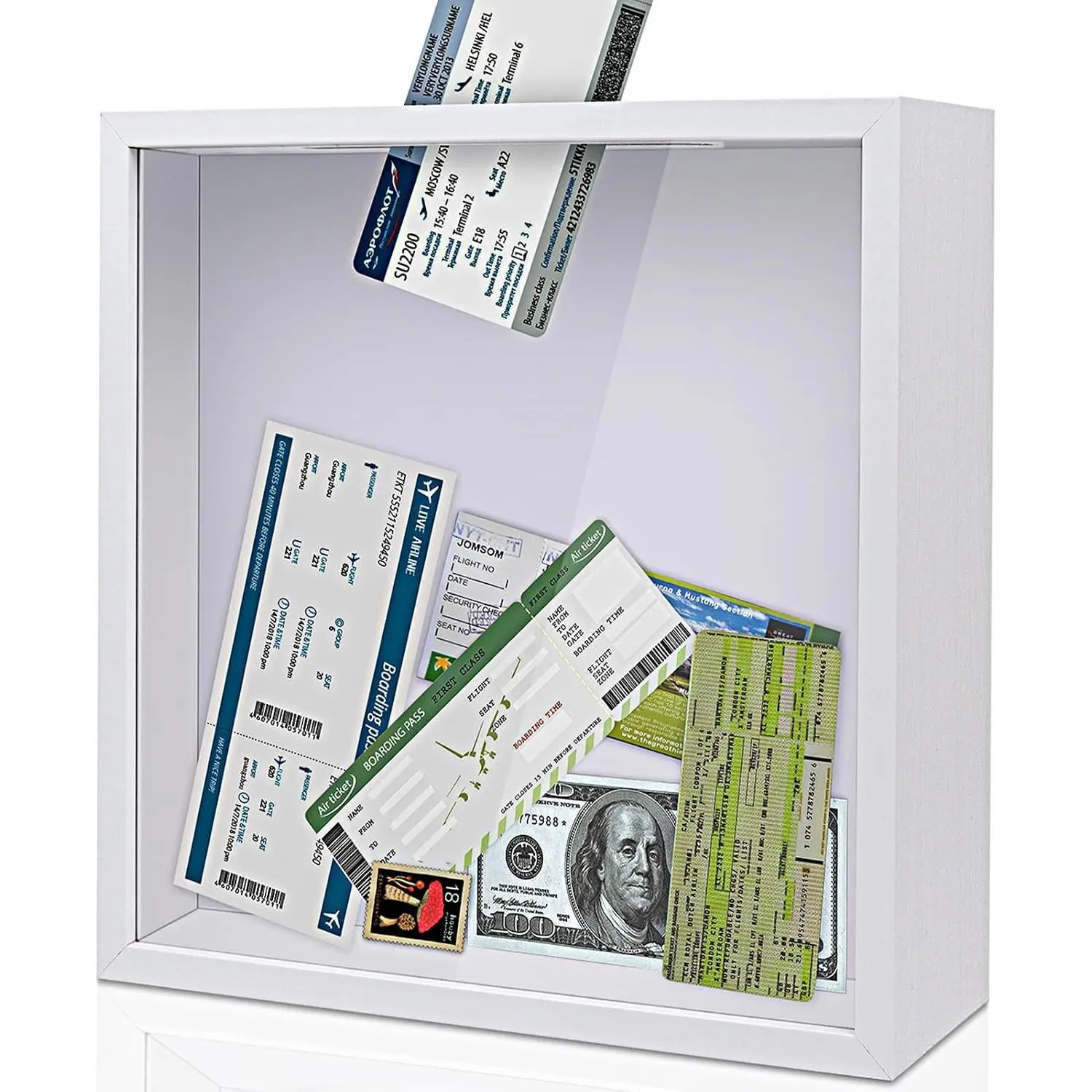 Adventure Archive Box 12x12inch Travel Life Memories Shadow Box with Slot
