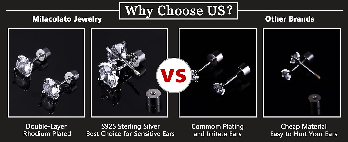 YADOCA 5 Pairs 925 Sterling Silver Stud Earrings for Women 20G Flat Back Earrings Helix Cartilage Earrings Cubic Zirconia Opal Earrings Comfort Back Sleep Post Earrings Hypoallergenic YADOCA 5 Pairs 925 Sterling Silver Stud Earrings for Women 20G Flat Back Earrings Helix Cartilage Earrings Cubic Zirconia Opal Earrings Comfort Back Sleep Post Earrings Hypoallergenic