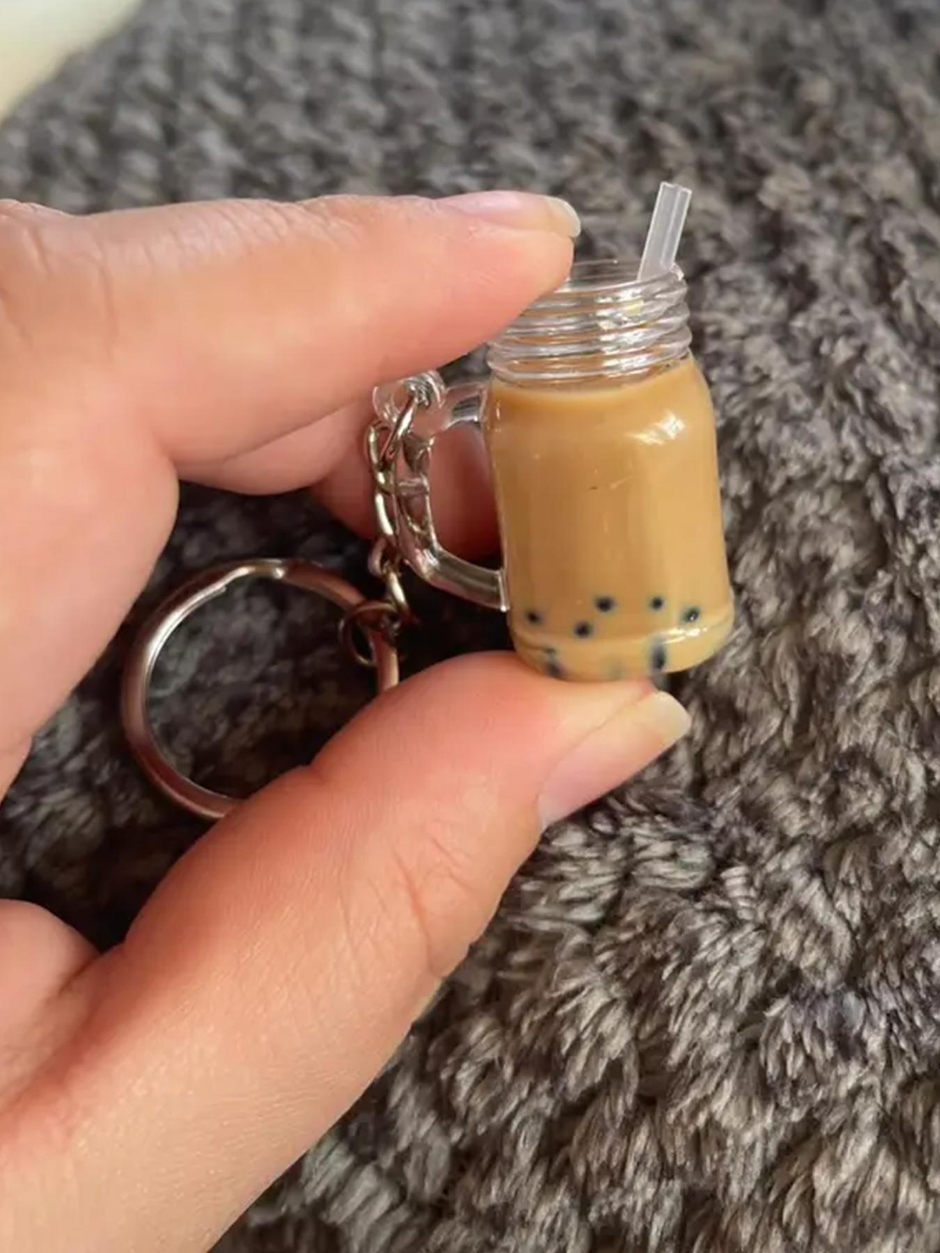 Cute Bubble Tea Bottle Shaped Keychain, Creative Keychain for Car, Key Ring Gift for Best Friend, Mini Bestie Bag Car Key Ring Pendant Ornament, Key Fob, Keychain for bags