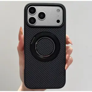 Clear Magnetic Phone Case for iPhone 17 16 15 14 13 12 11 Pro Max Case with Kickstand 360 ° Rotatable Magnetic Ring Stand [Compatible with MagSafe] [Wireless Charging] Reinforced Drop Protection Non-Yellowing Slim Protective Black Clear Case ﻿ ﻿