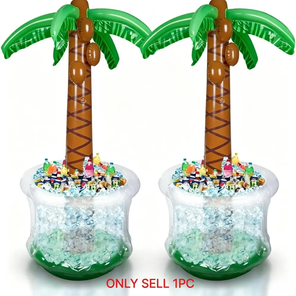 Inflatable Palm Tree Cooler Cooling - Blow Up Palm Tree Party Cooler, Luau Hawaiian Tropical Beach Theme, Summer Swimming Pool Party Decorations - Outdoor Party Supplies - Kids Adults Birthday