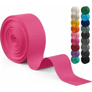 Polyester Webbing Strap 17+Colors – 1"&1.5"&2" – 10 Yards Heavy Duty Webbing Roll, Flat Webbing Strap for Indoor&Outdoor Gear, Climbing, DIY Crafting, Repairing