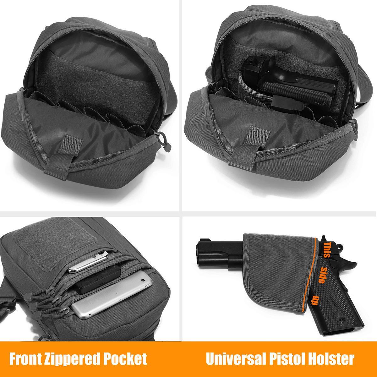 Tactical Sling Bag, 1 Count Durable Concealed Carry Bag, Multifunctional Travel Shoulder Bag, Outdoor Equipment for Men & Women, Tactical Crossbody Bag