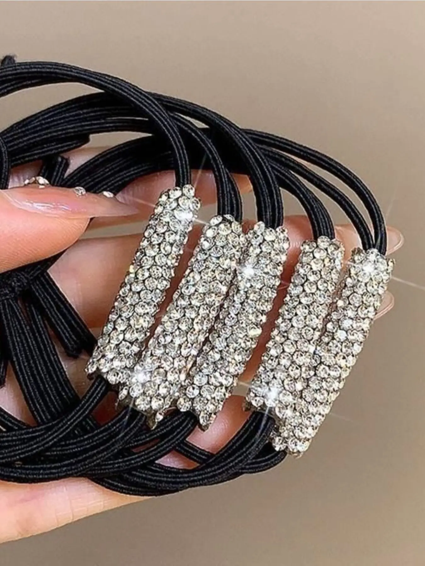 10PCS Rhinestone High-Elastic Hair Ties for Women, Luxury Diamond Hair Scrunchies, Sparkling Bun Hair Accessories