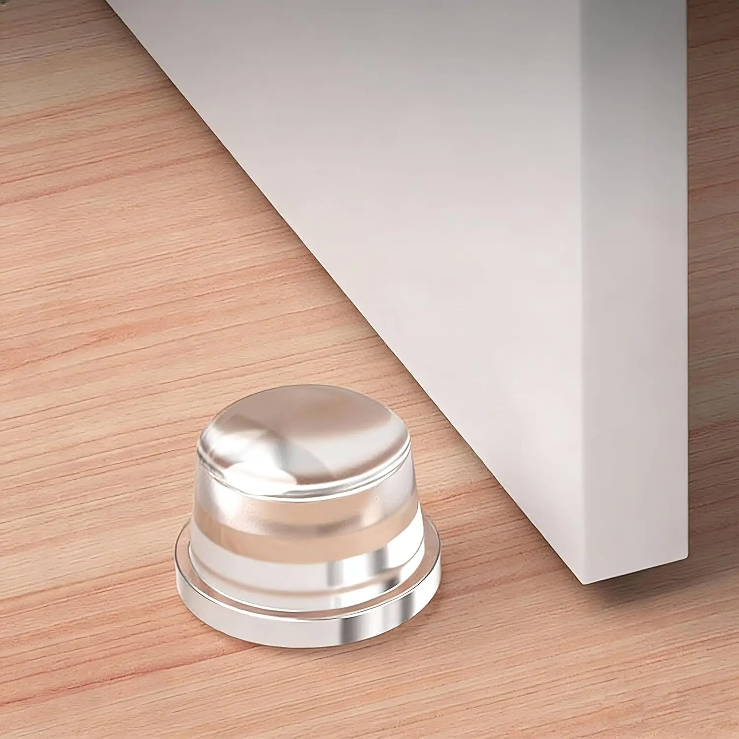 Clear Door Knob Wall Protector 4 Pack, 1.5"  Wall Shield & Self-Adhesive Bumper Guard, Noise Dampening Door Stopper for Wall Protection, Discreet Furniture & Cabinet Guard