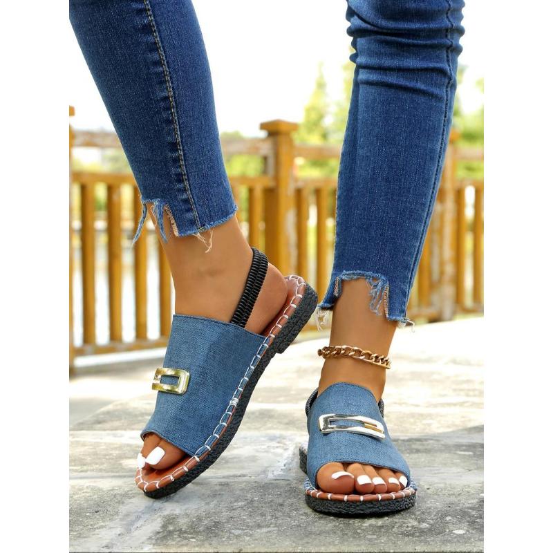 (New)Women's Fashionable Slingback Sandals, 2024 New Style Casual Comfortable Sandals for Outdoor, All-match Commuter Shoes for Daily Wear  Ladies Sandals Lightweight Steel-Toe Safety Shoes