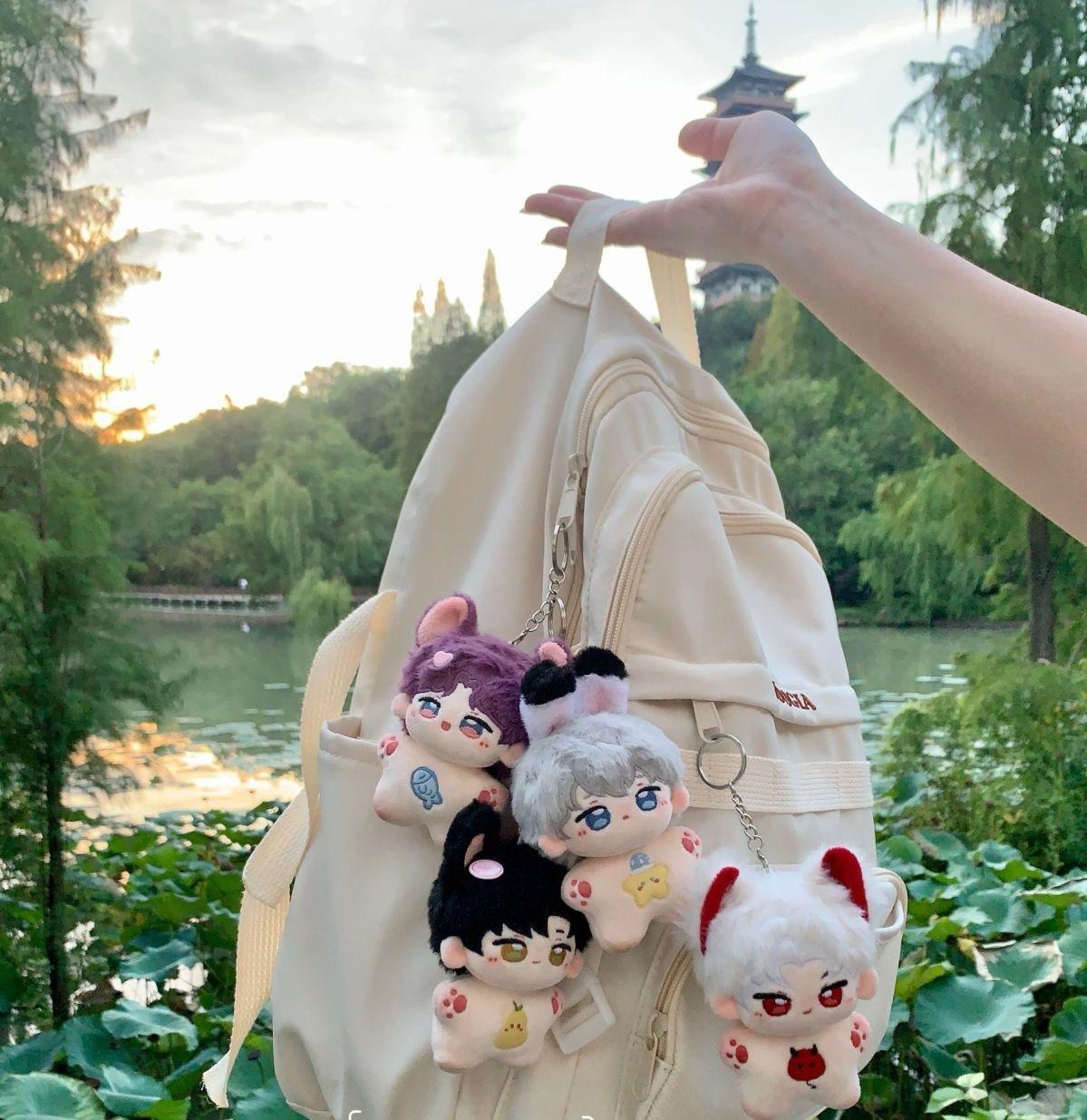 Love and Deepspace Rafayel 10cm cotton doll Xavier Zayne Sylus Caleb Cartoon peripheral decoration keychain Plush nude doll Gift