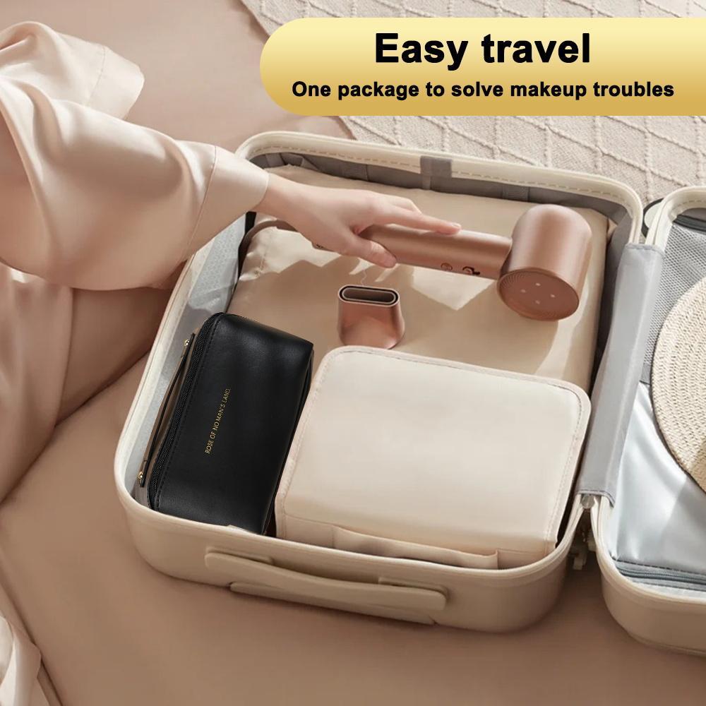 Large Capacity Makeup Bag, Fashionable Portable Handbag, PU Leather Cosmetic Organizer, Zipper Travel Storage, Gift for Girls