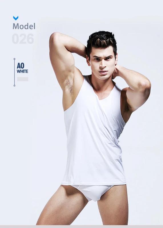 Kyn Apparel Men's ice silk sports trackless solid color I-word sweat vest single sleeveless tight-fitting fitness one-piece base shirt