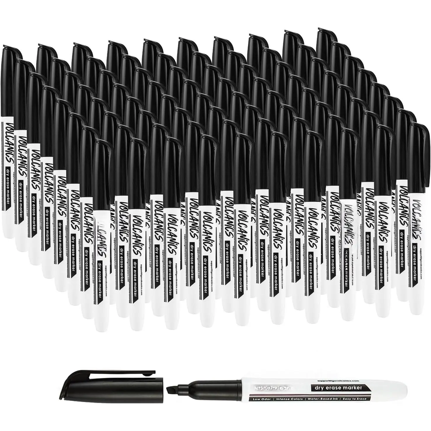 80-Pack Black Chisel Tip Dry Erase Markers, Bulk Packs for Whiteboards, Low Odor Ink, Bold Black Ink, Office Stationery for Teachers/Biz