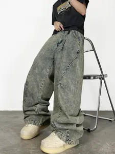 Vintage Loose-Fit Jeans, Y2K Street Style, Streetwear, All-Season Comfort, Wide-Leg Design, Multiple Sizes Available, No Belt Included