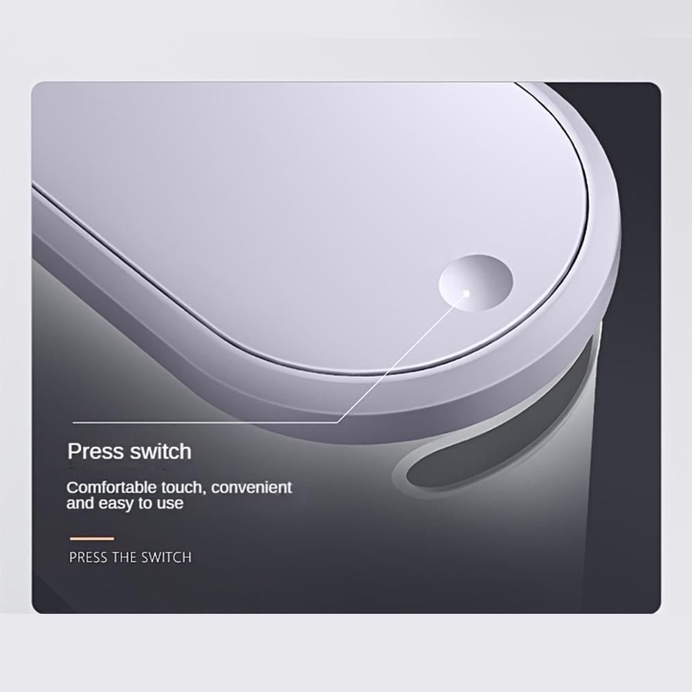 Bathroom Trash Can, 1 Count Household Creative Waste Bin with Holder & Handle, Press Type Can with Lid, Simple Paper Basket, Large Capacity Trash Bin, Home Essential Bathroom Accessories, Bathroom Essentials Accessories