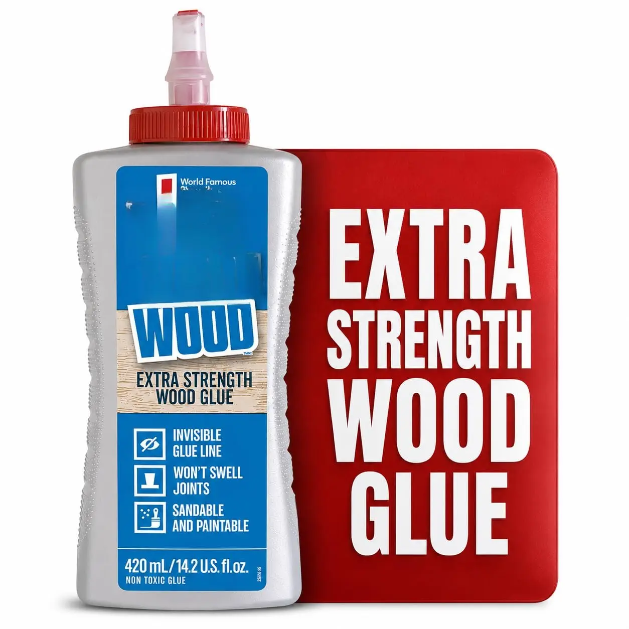 Extra Strength  Glue for Woodworking, Furniture Repair & DIY Projects - , Invisible Line, Sandable & Paintable, Heavy Duty  Glue for Furniture & Carpentry - 14.2 oz