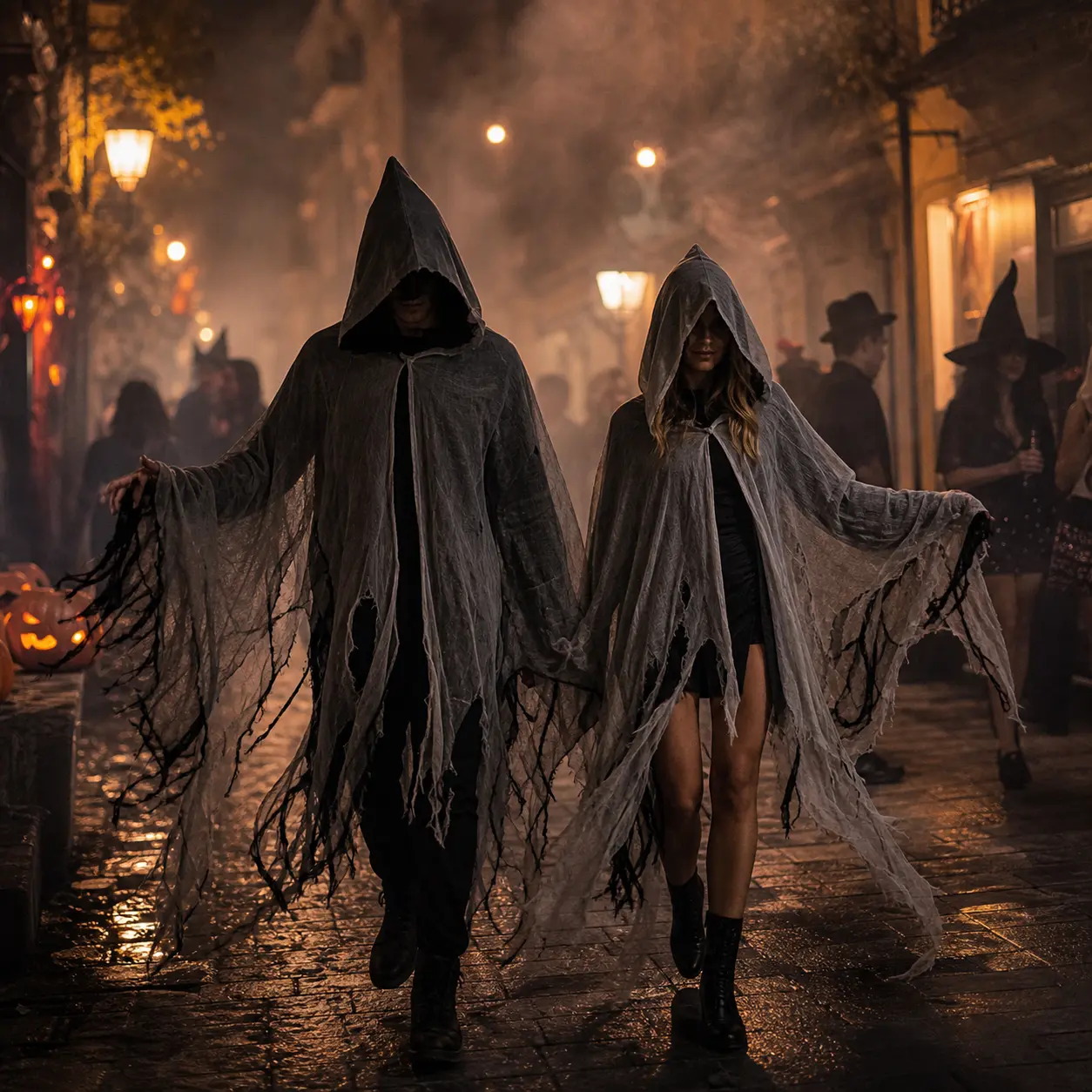 Halloween Grim Reaper Hooded Cloak - Medieval Gothic Cape for Scary Zombie Skeleton Cosplay, Haunted House Spooky Robe for Adults