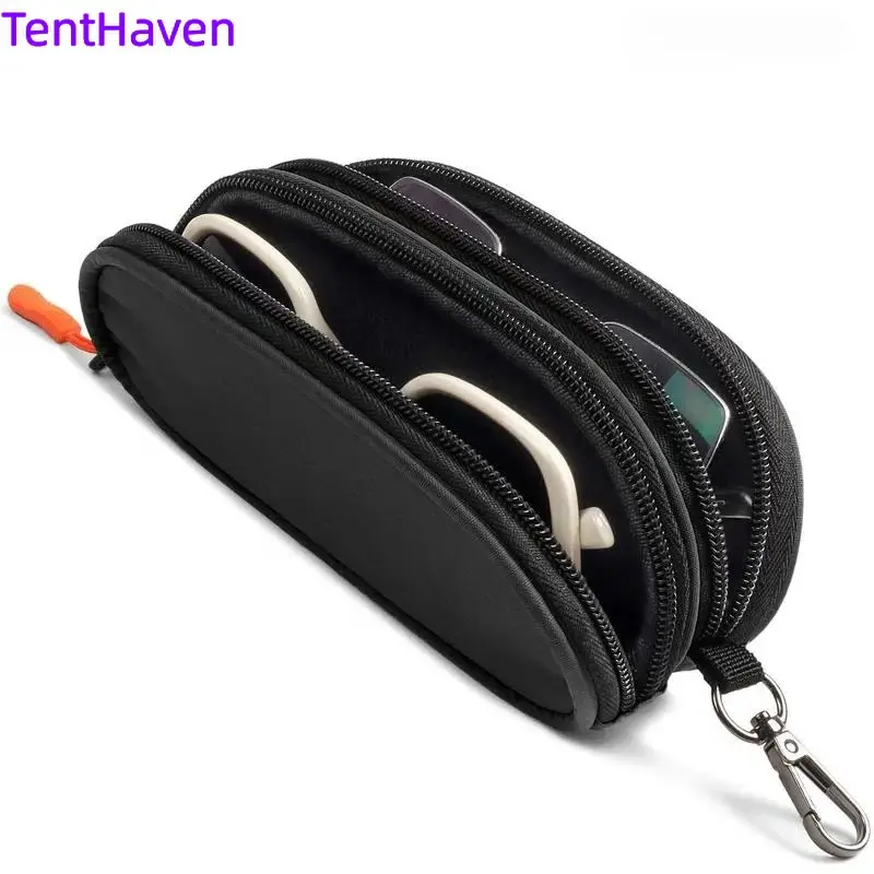2026 New 2/3 Pack Double layer Zipper Glasses Bag Sunglasses Box Sunglasses Storage Bag Portable Anti pressure Myopia Glasses Storage Bag
