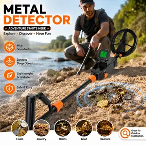 Outdoor Underground Metal Detector, Full Coverage Metal Search Device, Sound Light Alert, General Detection Instrument for Field Exploration
