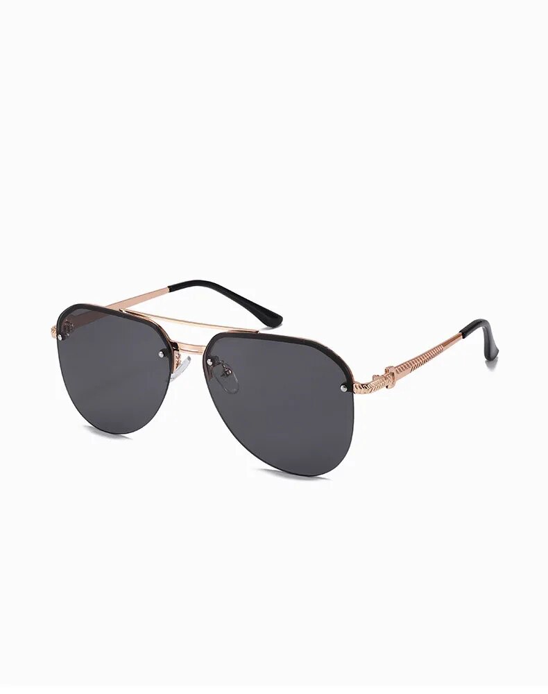 New Fashion Metal Half Frame Women's Outdoor Sunglasses Classic Double Beam Glasses New Fashion Metal Half Frame Women's Outdoor Sunglasses Classic Double Beam Glasses