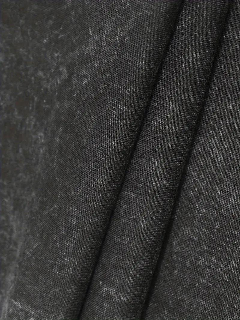 [Vintage Wash] High Quality T-shirt PARAMORE High Quality Cotton Black T-shirt |   Men's Off-shoulder Round Neck Short Sleeves 230g Washed Pattern