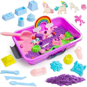 Unicorn Sensory Bin, Unicorn Sensory Toys with Play Sand for Toddlers Boys and Girls, Kids Toys Gift Sand Box for Age 3 4 5 6 7 8fidget toys
