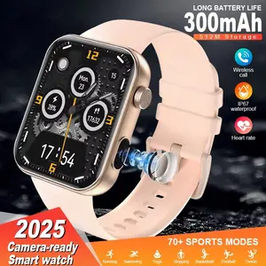 New Camera Smart Watch Men Women Photos Record Video Health Monitor Waterproof Sports Fitness HD Bluetooth Call Smart Watch Sports Tracking Smartwatch