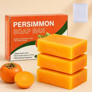 3PCS Persimmon Soap Bar for Old People Smell,  Body Odor Control,  Natural Refreshing Body Bar Soap,  Japanese Persimmon And Natural ingredients, Deep cleanse with lasting fragrance, Daily body care