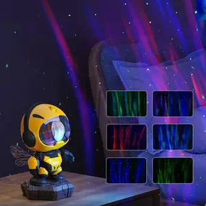Bee Astronaut Galaxy Projector, Starry Sky LED Night Light with Timer and Remote, Decorative Aesthetic for Christmas and Home