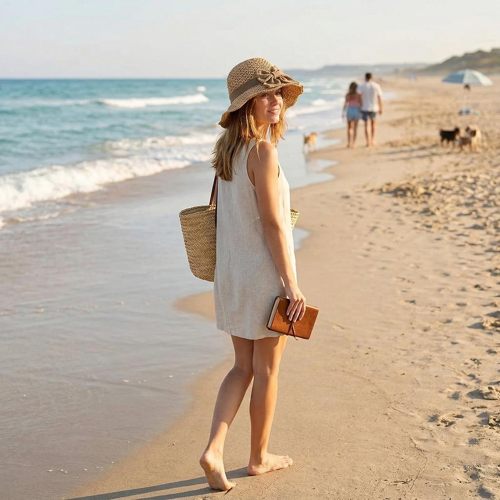 Women Retro Straw Beach  – Foldable Wide Brim Sun  with Bow, Breathable Woven Summer  for Travel, Vacation and Outdoor hat