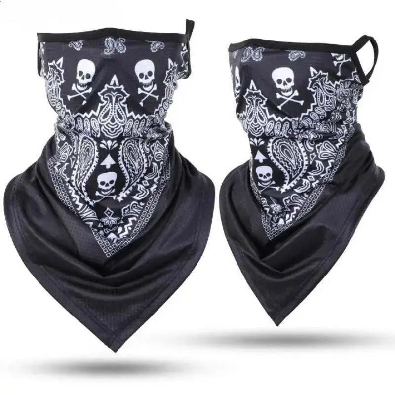1-Count Skull Pattern Breathable Neck Gaiter Mask - Boho Multifunctional Windproof Dustproof Sports Bandana, Ideal for Cycling, Hiking