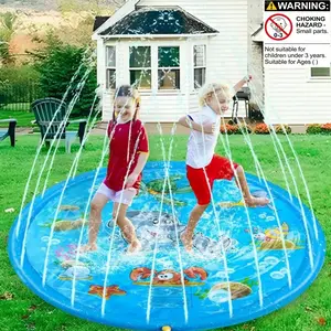 39.37 Inches/100 Cm Water Sprinkler Mat Designed for Play, Outdoor Water Summer Toy. This Inflatable Pool Is Suitable for Boys And Girls Aged 3 to 12, Complete with Beach Balls for Added Fun，Backyard Fountain Play Mat & Wading Pool for Pets and kids
