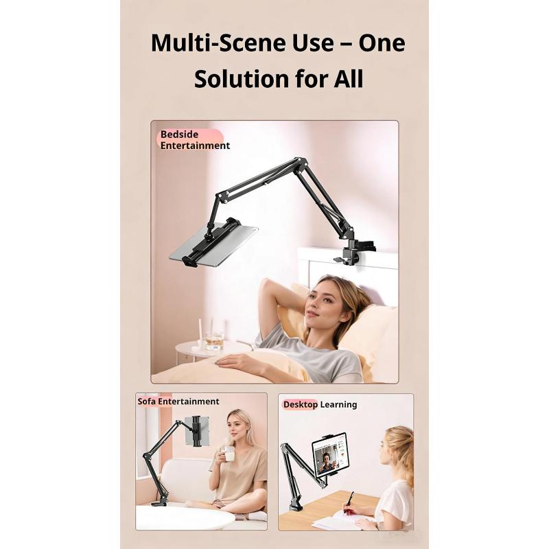 Tablet Stand,iPad Stand,Phone Holder,360-Degree Rotating Adjustable Metal Bed Frame for Tablet Desktop Suitable for iPad iPhone X iPad Pro 4.5-12.9-Inch Screen Smartphone Tablet Computers Kindle.