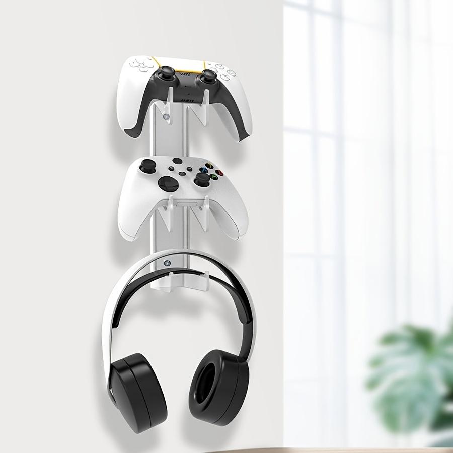 1pc Sleek Acrylic Game Controller & Headphone Holder - Multi-Purpose Wall-Mounted Display Rack - Space-Saving for Gaming Accessories with Modern Design for Controllers and Headphones, Gaming Headphones