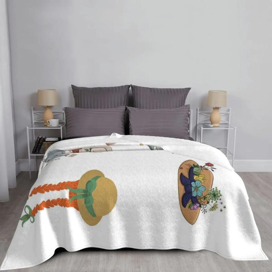 Anne Of Green Gables Flannel Blanket Ultra Soft Cozy Warm Bedroom Living Room Couch Sofa Picnic Travel Throw Cover Decor Decorative Throw Perfect Birthday Gift Christmas Gift for Classic Literature Fans Adults Viral Trending Rustic Aesthetic Style