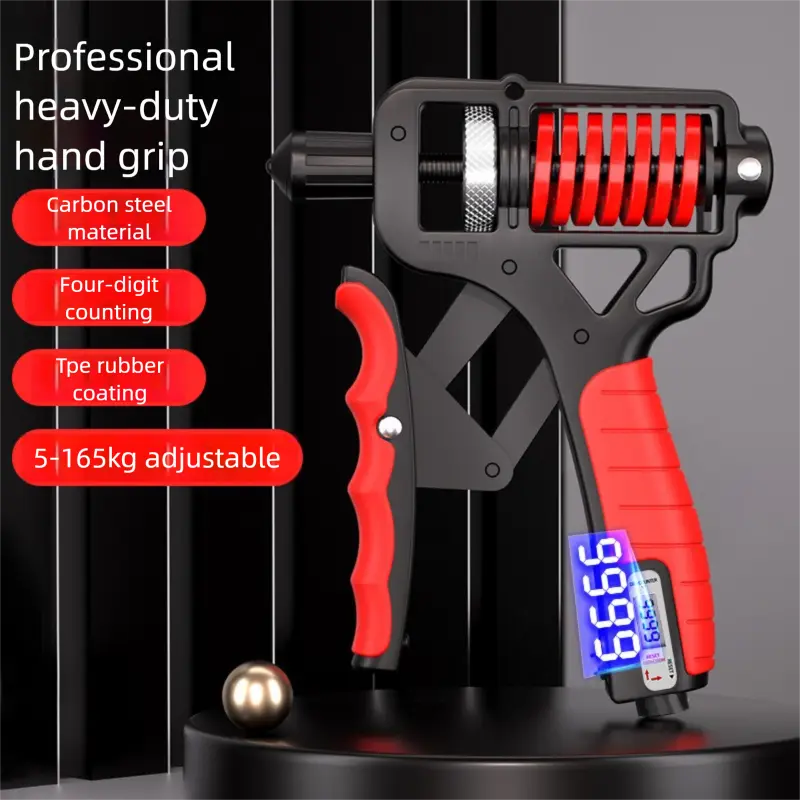 Carbon Steel Hand Grip Strengthener with Electronic Counter, Adjustable Arm Trainer and Wrist Strengthener for Men's Fitness & Bodybuilding, Arm Training, Carbon Steel Material, Four-Digit Counting