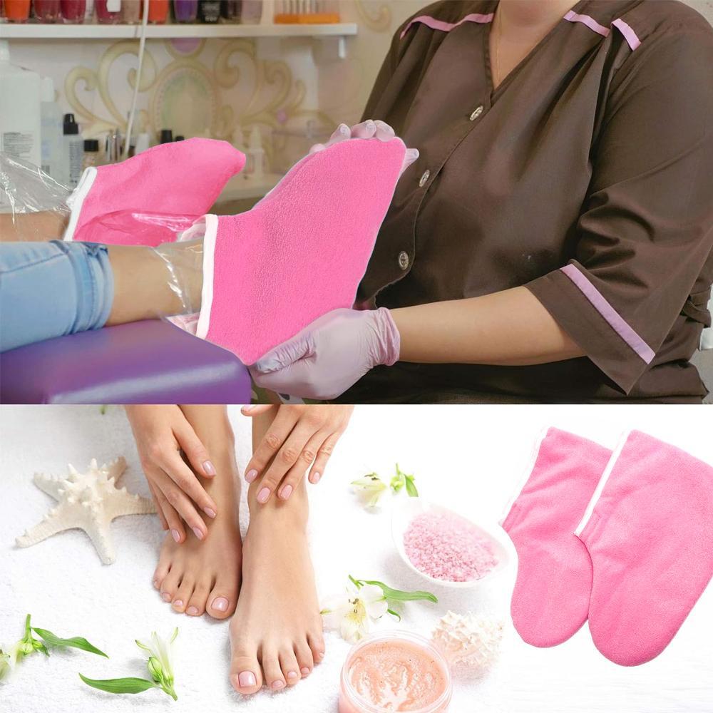 Paraffin Wax Bath Gloves & Foot Covers Set, 1 Pair Paraffin Wax Bath Gloves & 1 Pair Hot Wax Footmuffs, Suitable for Women's Daily Hand and Foot Care, Masks, Body Care