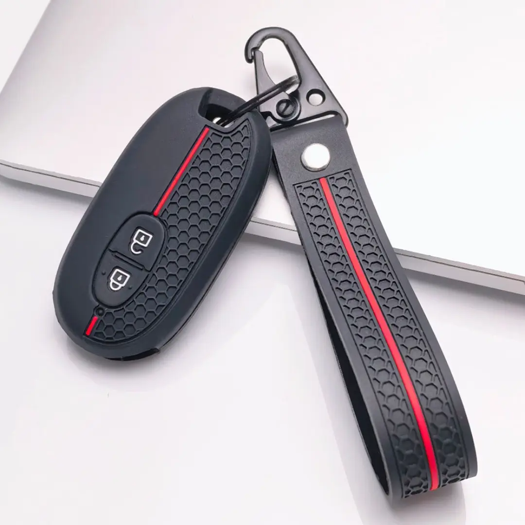 Cost-Effective Silicone Car Key Fob Case Cover for Suzuki Swift, Jimny, SX4, Baleno, XL6, Ertiga, Dzire, Ignis, Wagon R, Alto, Vitara Brezza, Ciaz, S-Cross, Fronx, Grand Vitara and more Suzuki models.