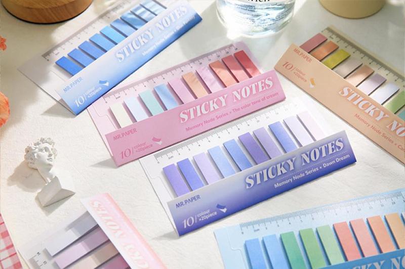 6 models 1200 index stickers Simple Morandi colour post it notes Gradient colour suitable for notebook reading marks
