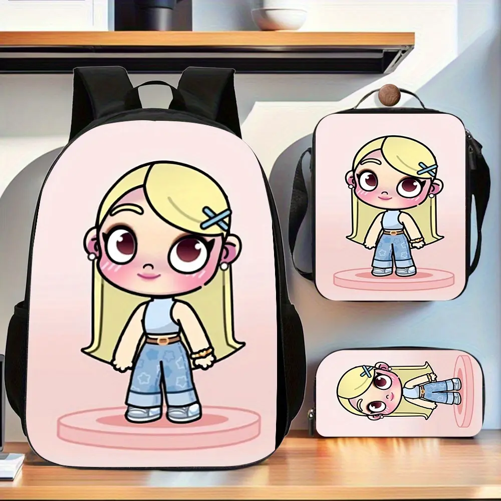 Avatar 3-Piece Back to School Haul Set - Backpack, Crossbody Bag & Pencil Case for 10-11Yrs, 17.3x11x5.1In, Ultra-Lightweight, Adjustable Straps, Secure Zips, Retro Chic, First Day of School, Everyday Carry, Iconic World Design, Multi-Function, 10 - 11 Ye