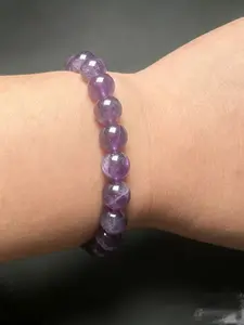 Amethyst Hand Chain Bracelet, Unisex Birthday Gift, Elegant Plain Crystal Design, All Seasons Accessory, Perfect for Men and Women