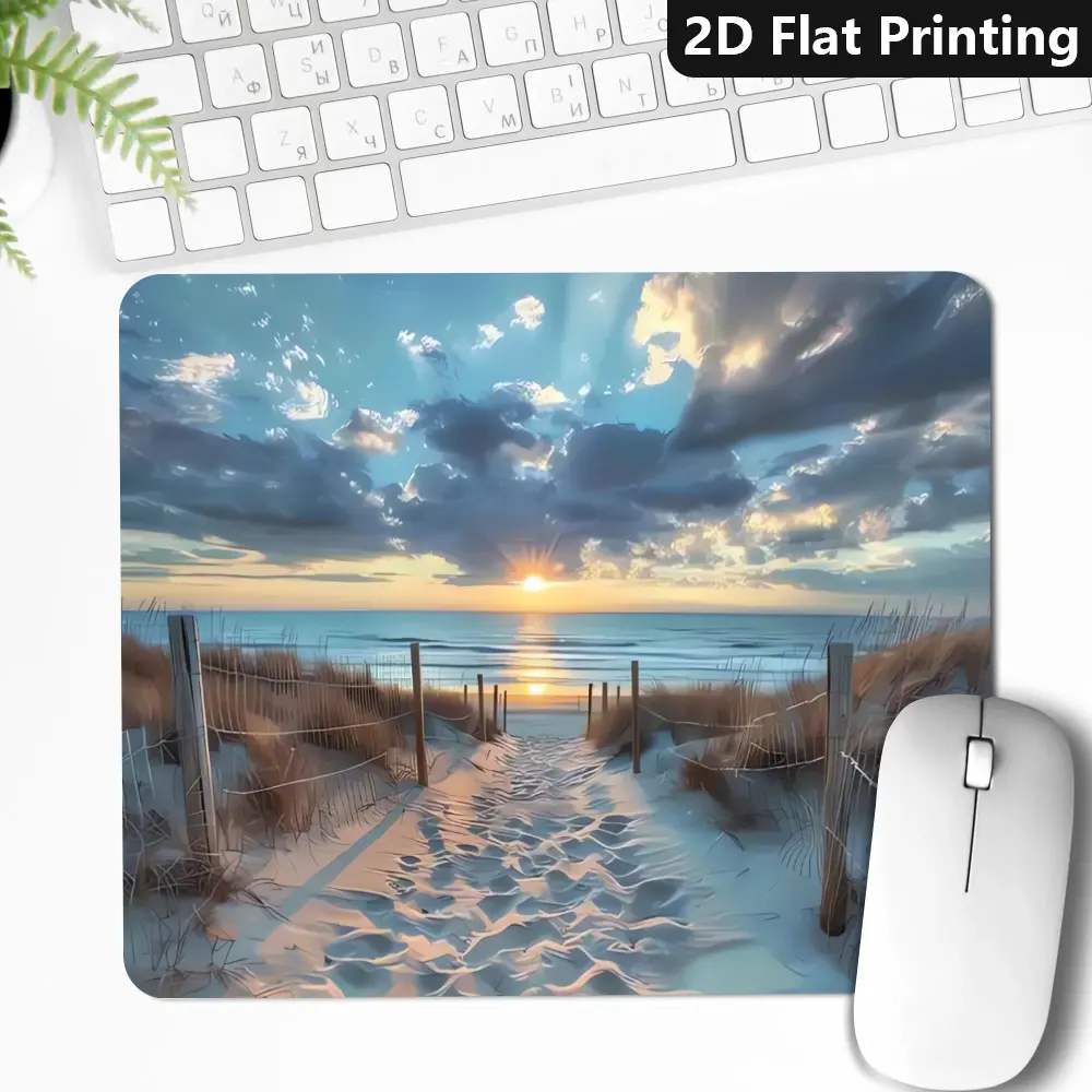 Beach Sunset Path Non-Slip Mouse Pad - Desk Mat for Office Use, Ideal Gift for Boyfriend or Girlfriend