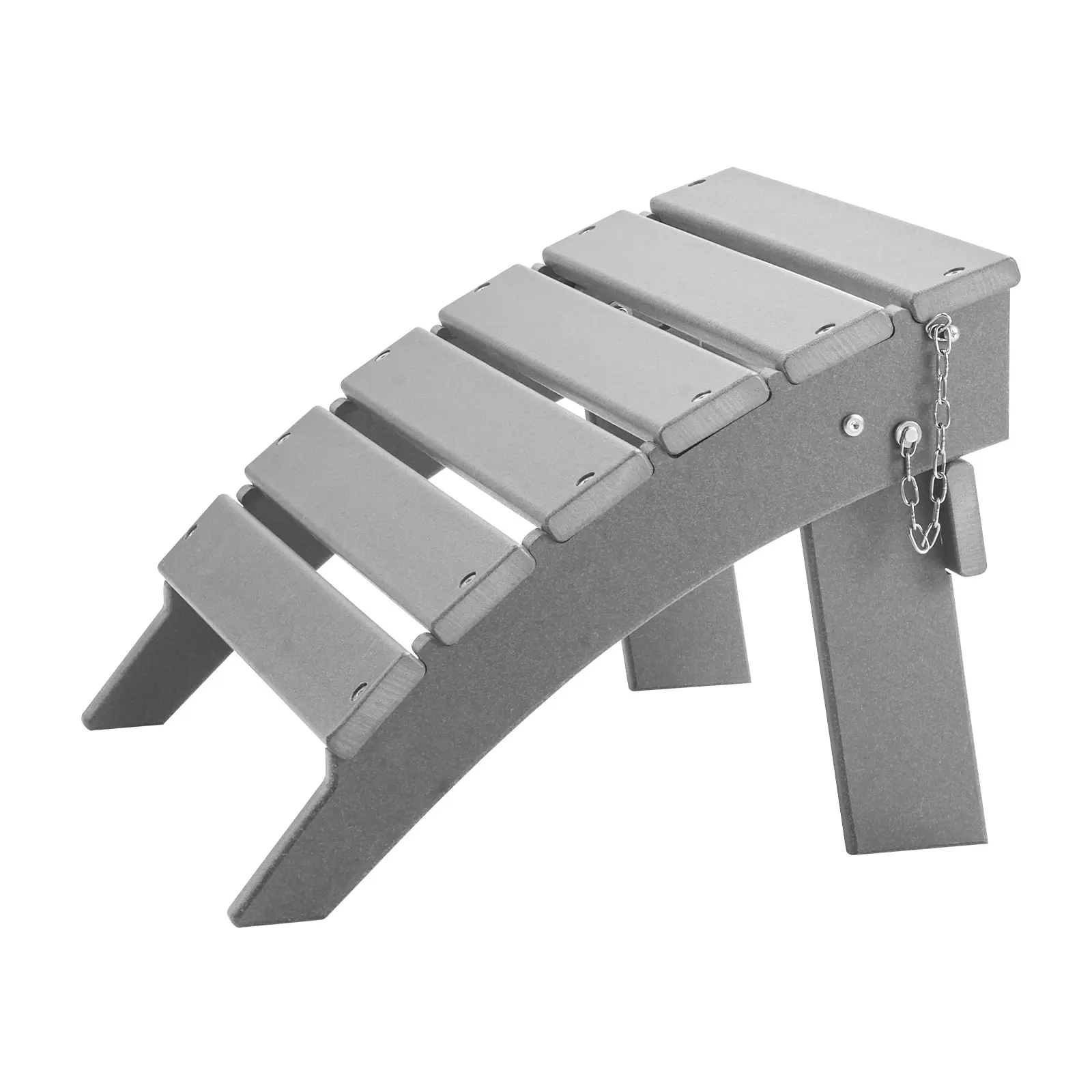 Adirondack Ottoman, 16.9L x 18.9W x 13H Inch HDPE Plastic Folding Adirondack Ottoman, Weather-Resistant Foot Rest for Adirondack Chair, Widely Used for Outside Porch Pool Lawn Backyard, Gray