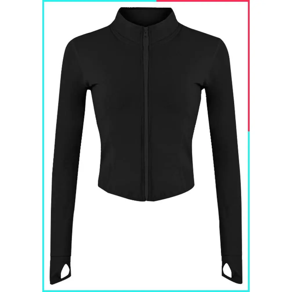 Women's Lightweight Zip-Up Athletic Cropped Running Jacket