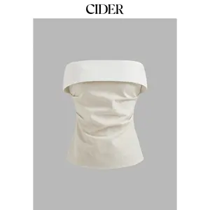 Cider [size 2-10] Linen-blend Solid Ruched Tube Top Dealsforyou